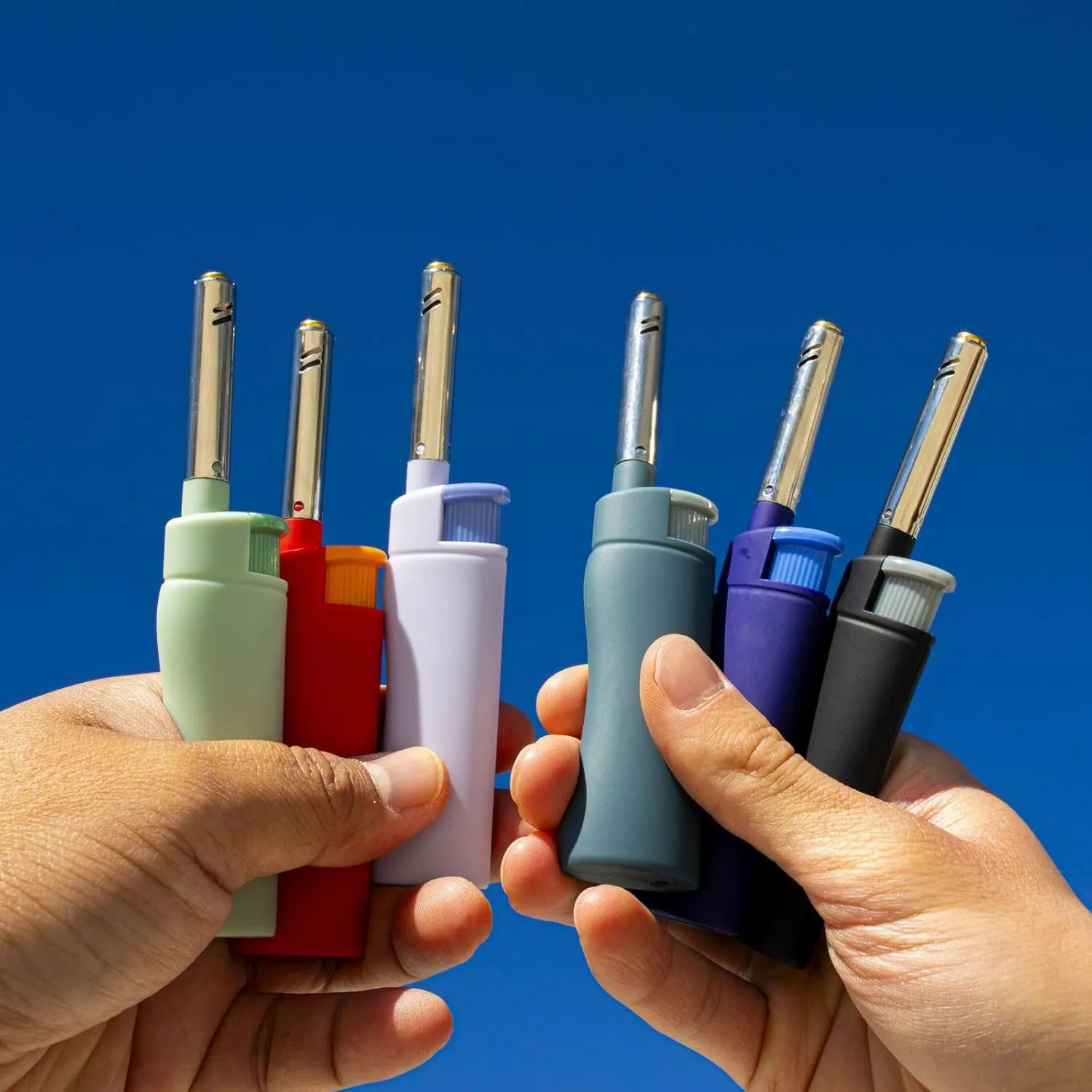 MK Lighter Candle Lighters, Windproof Flame, Ideal as Lighters for Candle, BBQ Lighters, Camping Lighters, Outdoor Lighters, Butane Refillable Lighters, Multipurpose Lighters (NBR-12PC)