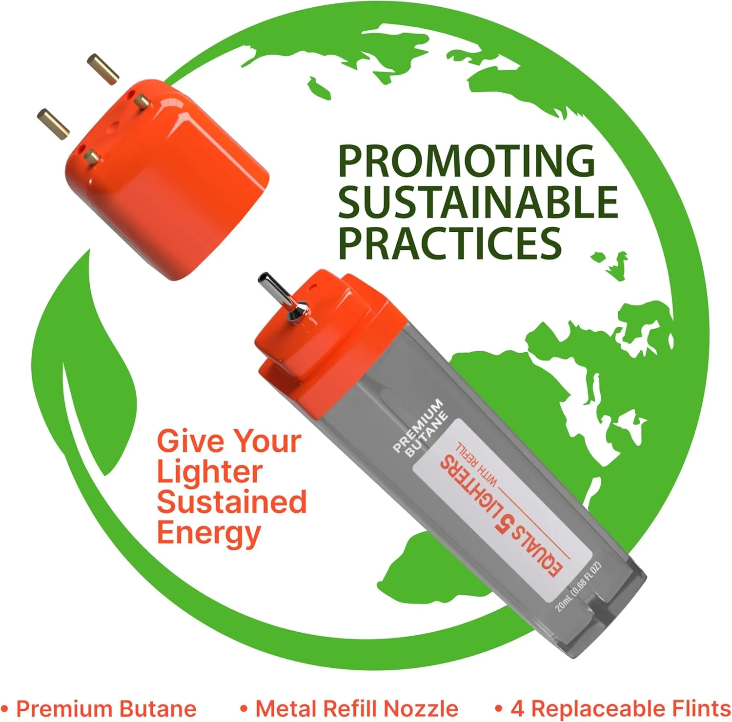 MK Lighter Outdoor Series 4 PC Lighters with 1PC Premium Butane Set, Wind Resistant Flame, Ideal as Lighters for BBQ, Camping Lighters, Butane with Refillable Lighters (Alpine-Explore-4PC Butane)