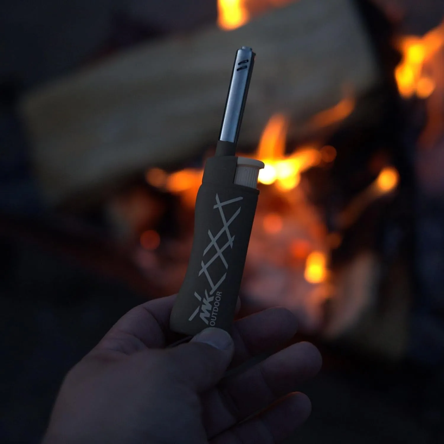 MK Lighter Outdoor Series 4PC Lighters with 1PC Premium Butane Set, Wind Resistant Flame, Ideal as Lighters for BBQ, Camping Lighters, Butane with Refillable Lighters (Lantern-4PC Butane)