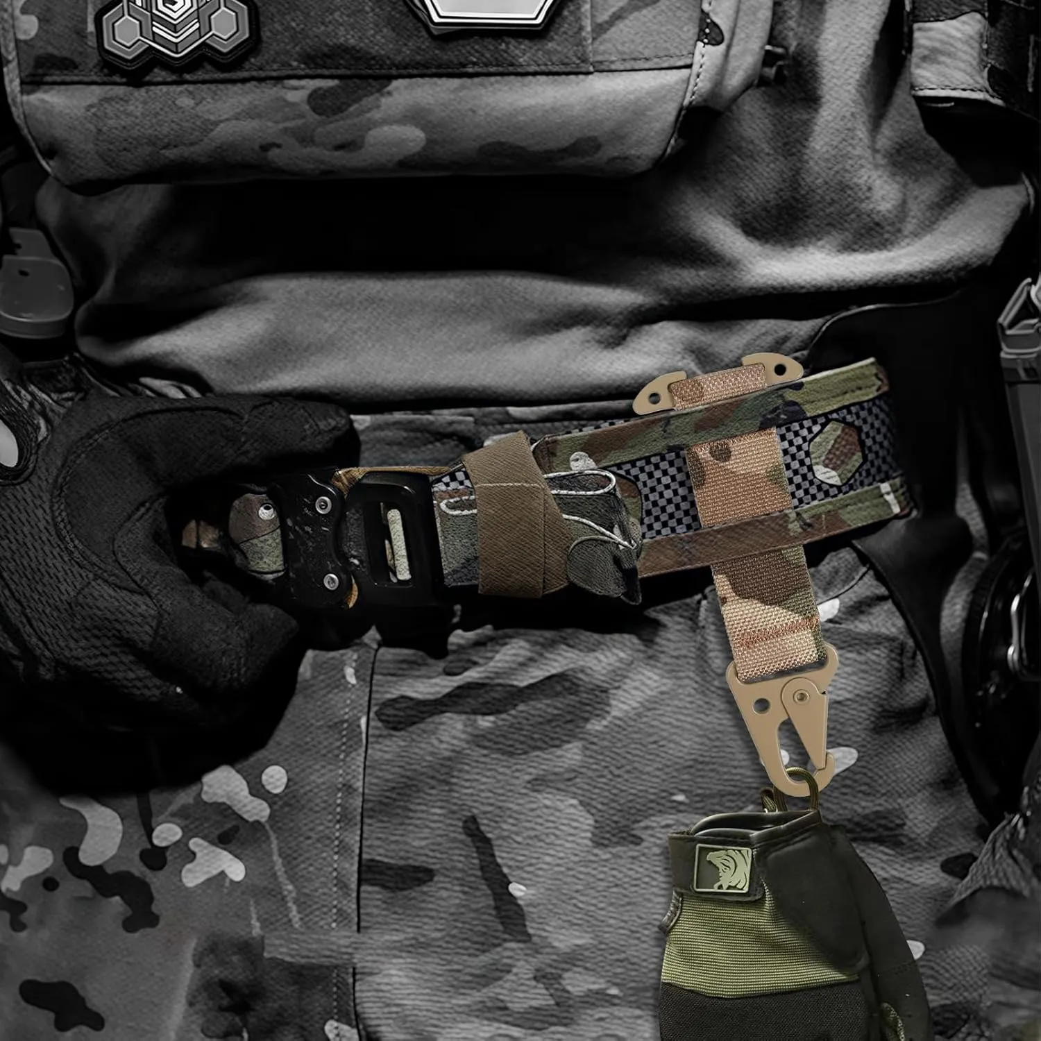 Molle Clips, T-Mount Tactical Belt Clip - No Plastic Parts, Webbing Battle Belt Clip for Tactical Gloves, Vest Accessories for Plate Carrier, Belt, Backpack