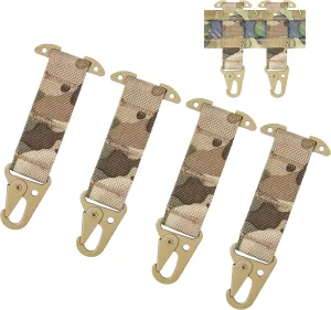 Molle Clips, T-Mount Tactical Belt Clip - No Plastic Parts, Webbing Battle Belt Clip for Tactical Gloves, Vest Accessories for Plate Carrier, Belt, Backpack
