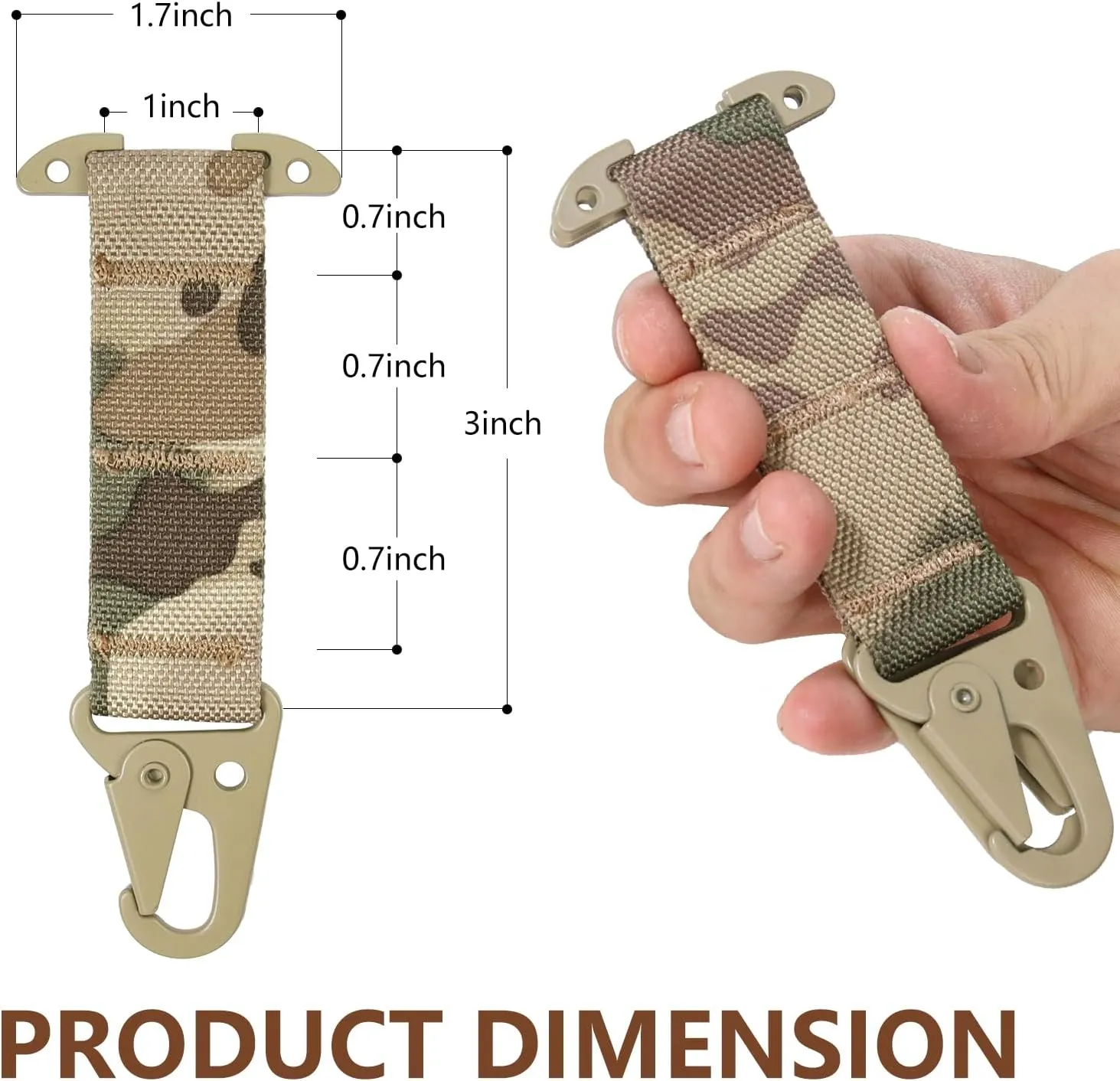 Molle Clips, T-Mount Tactical Belt Clip - No Plastic Parts, Webbing Battle Belt Clip for Tactical Gloves, Vest Accessories for Plate Carrier, Belt, Backpack
