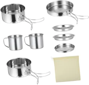 Mountaineering Barbecue Pot Set 5-6 Person Camping Cooking Set Outdoor Cookware Easy Clean