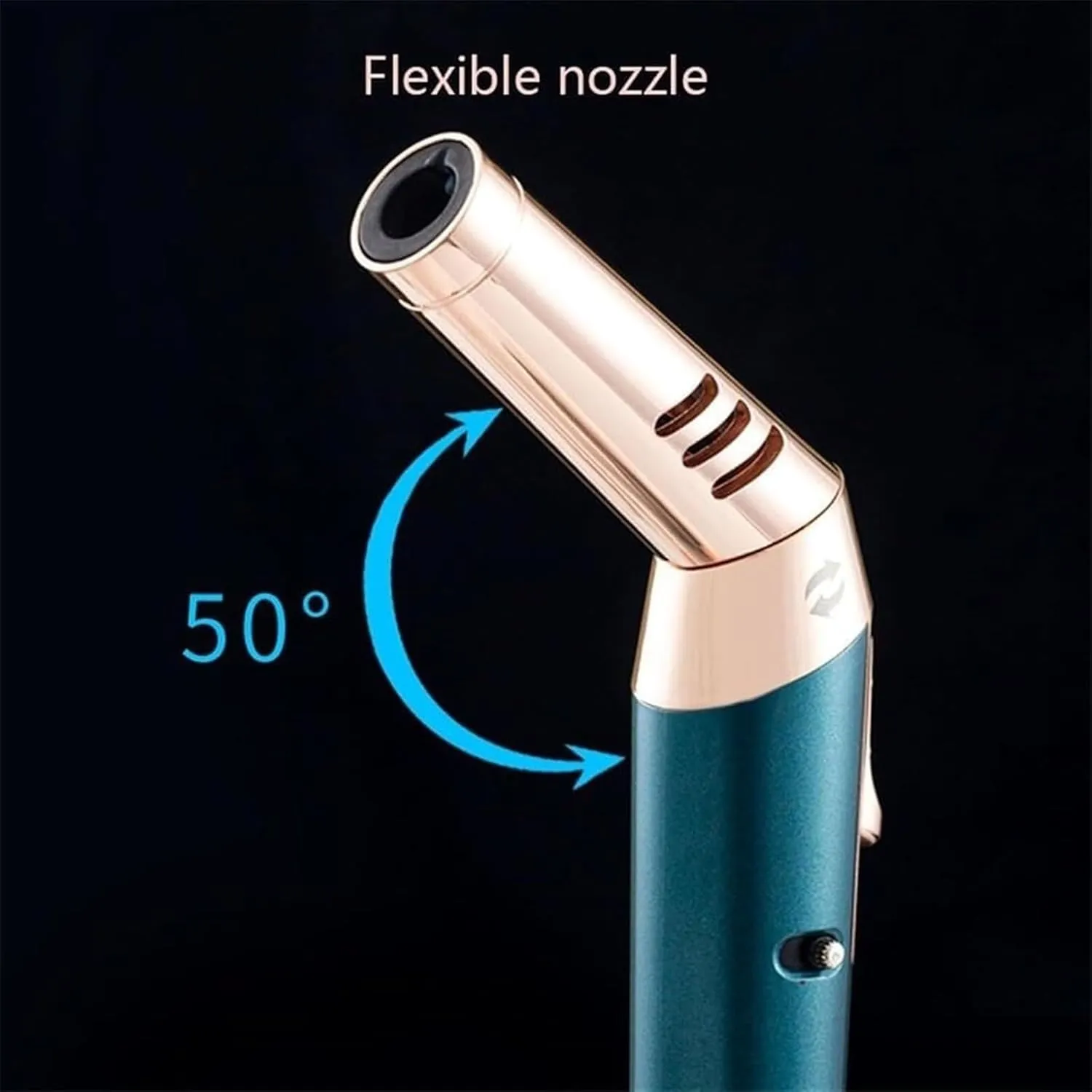 Multifunctional Windproof Portable Lighter, Adjustable Jet Flame Torch Lighter, Rechargeable Metal Inflatable Elbow Lighter, Lockable Lighter with Visible Window, Suitable for Outdoor Camping Candle H