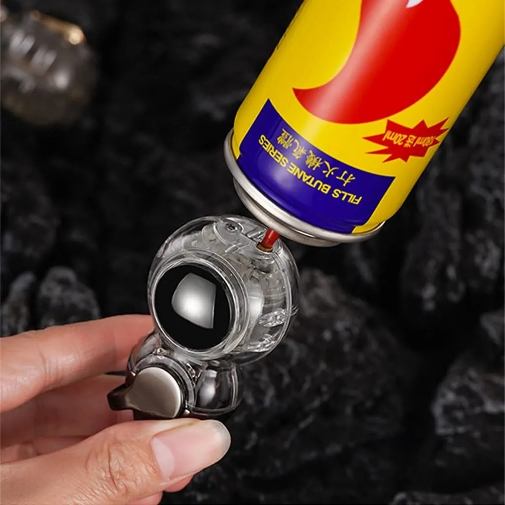 Multifunctional Windproof Rocker Arm Ignition, Refillable Butane Gas Lighter, Classic Mini Portable Torch Lighter for Candlelight Campfire, Candle Cigar Camping, Gift (Not Containing Butane)(Clear)