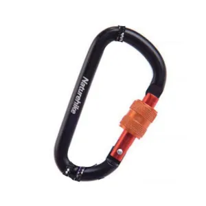 NatureHike 6cm Stainless Steel D Locking Carabiner Yellow