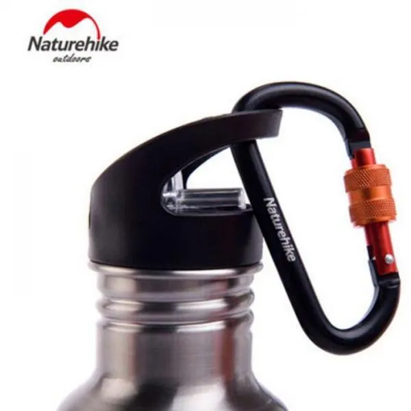 NatureHike 6cm Stainless Steel D Locking Carabiner Yellow