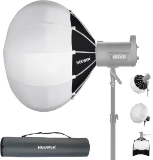 NEEWER 26"/65cm Lantern Softbox One Step Quick Release, 360° Light Diffuser with Skirt, Bowens Mount for Video Light CB60 CB100 CB150 Compatible with Aputure Light 600d Amaran 60x Godox SL60W, NS65L