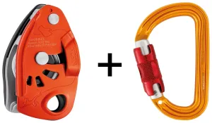 Neox Belay Pack - oranje, halfautomaat en safebiner