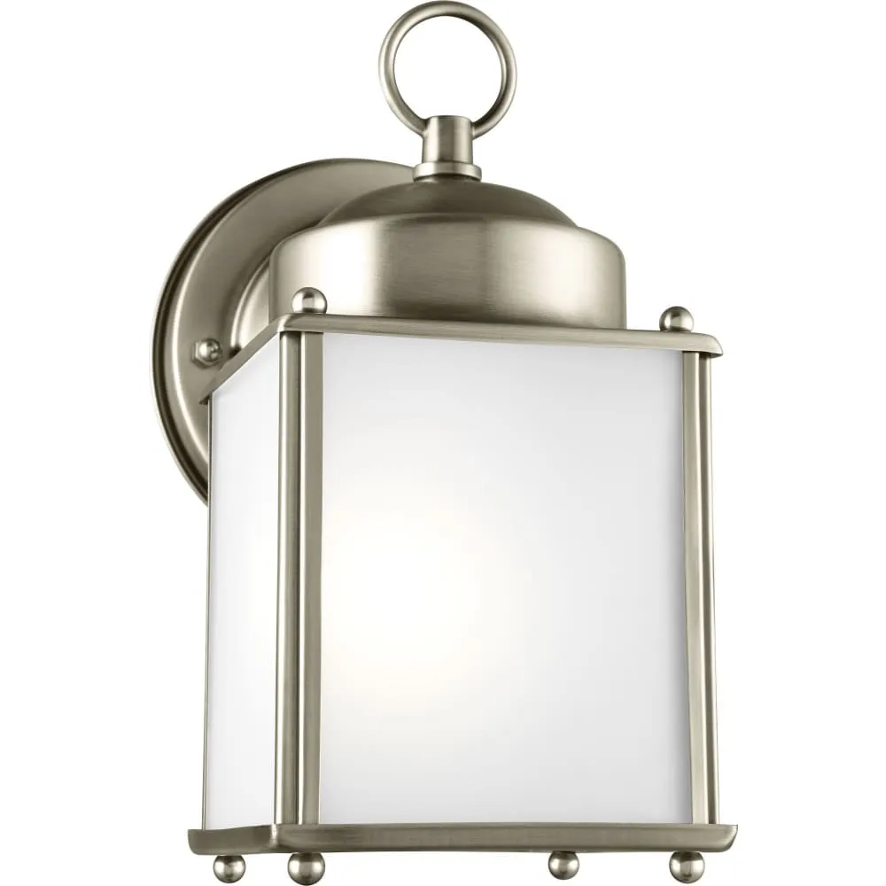 New Castle Antique Brushed Nickel LED Outdoor Wall Lantern