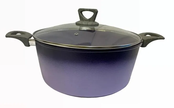 NEWARE PURPLE Terracotta BIGGER 12 Piece Cooking Set with Milk Cup/ Batería mas GRANDE de 12 piezas de Terracotta MORADO con POCILLO