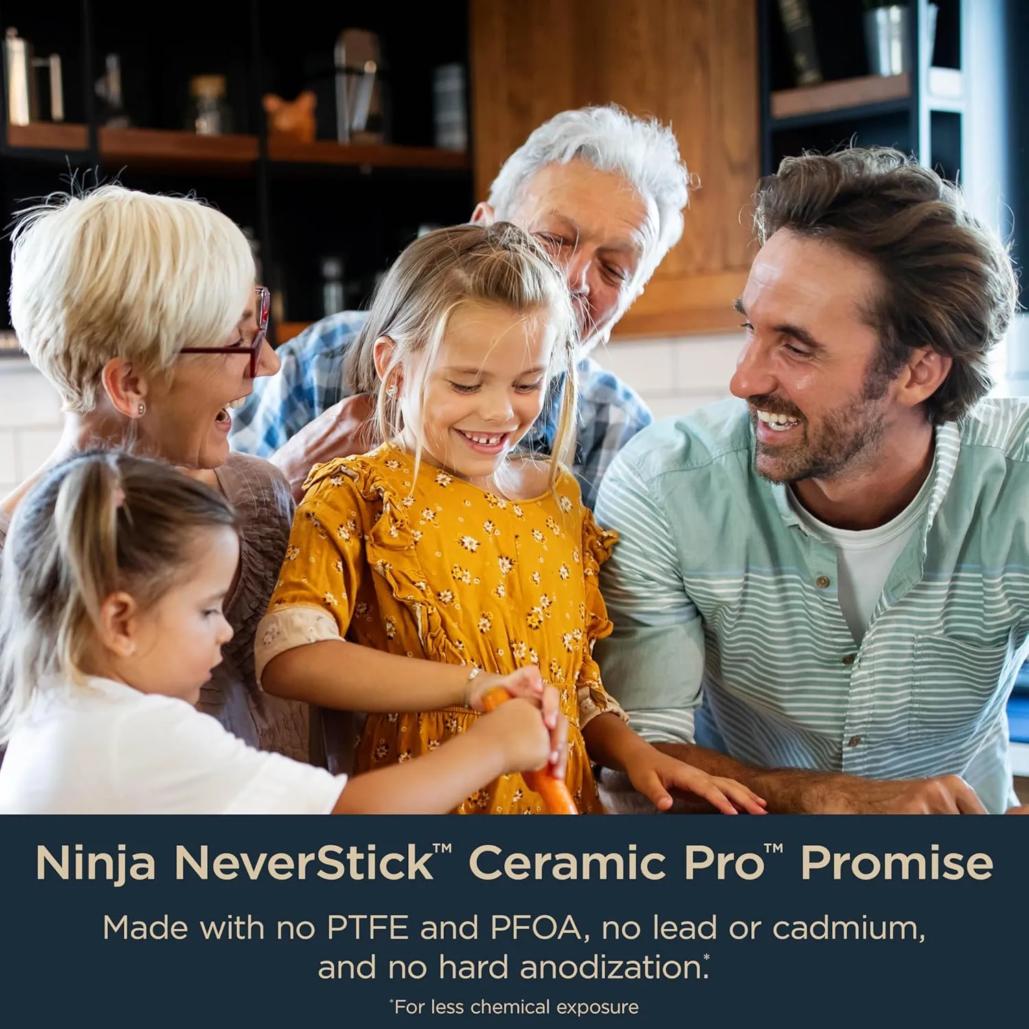 Ninja Ceramic Pro 8" Fry Pan, Non-Stick Pan, PTFE Free, Ceramic Coated, Stainless Steel Handle, Stove to Oven Safe to 660°F, All Stovetops & Induction Compatible, Midnight Blue, CW30020MM