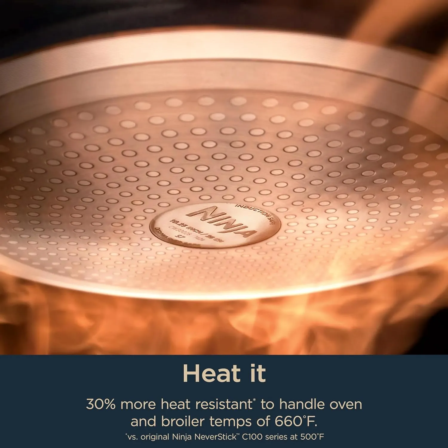 Ninja Ceramic Pro 8" Fry Pan, Non-Stick Pan, PTFE Free, Ceramic Coated, Stainless Steel Handle, Stove to Oven Safe to 660°F, All Stovetops & Induction Compatible, Midnight Blue, CW30020MM