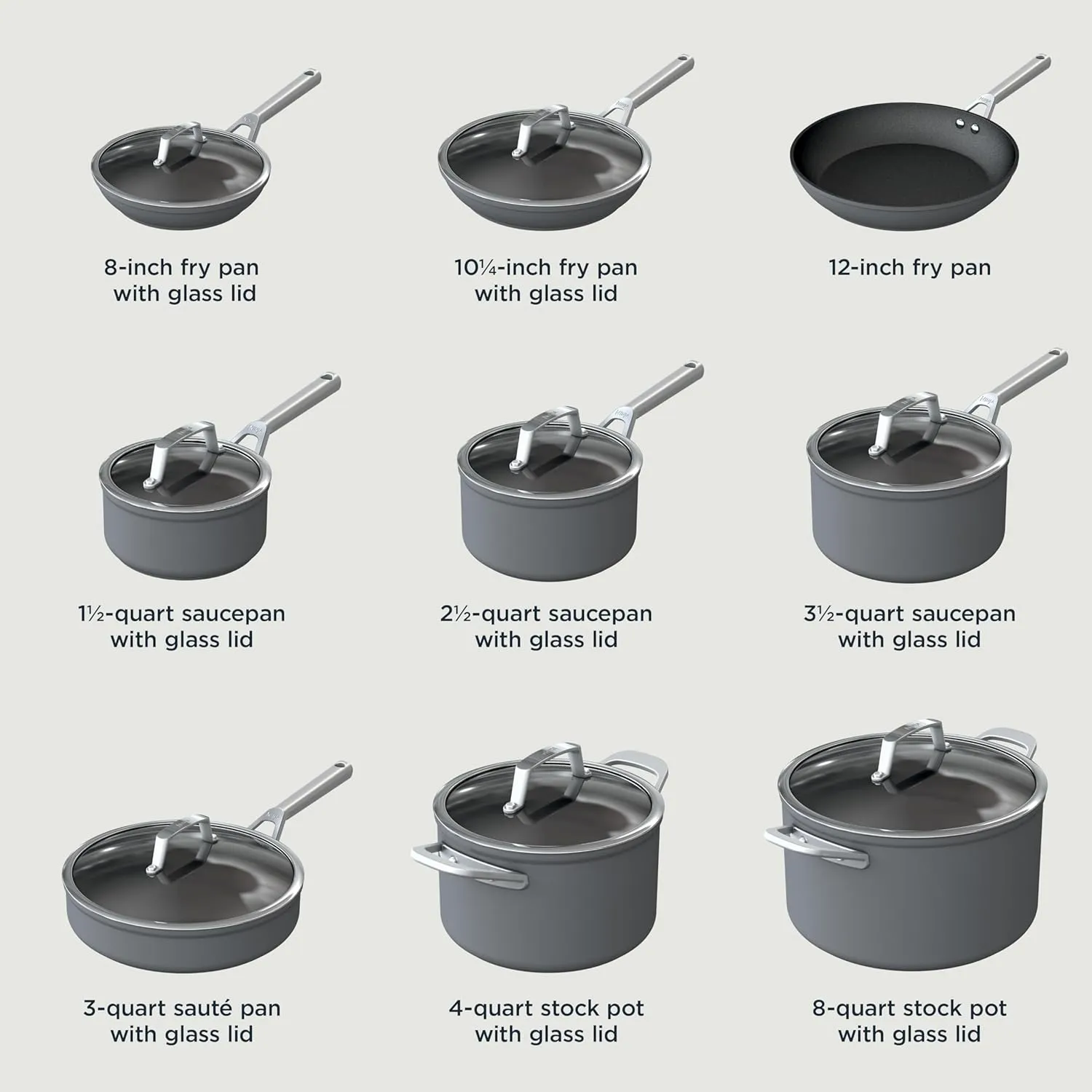 Ninja Cookware, Ninja NeverStick Professional, 16-Piece Pots and Pans Set, Non Stick Frying Pans, Kitchen Essentials, Stock Pot, Sauce Pan, Glass Lids, Saute Pan, All Stovetops, Black, C39900