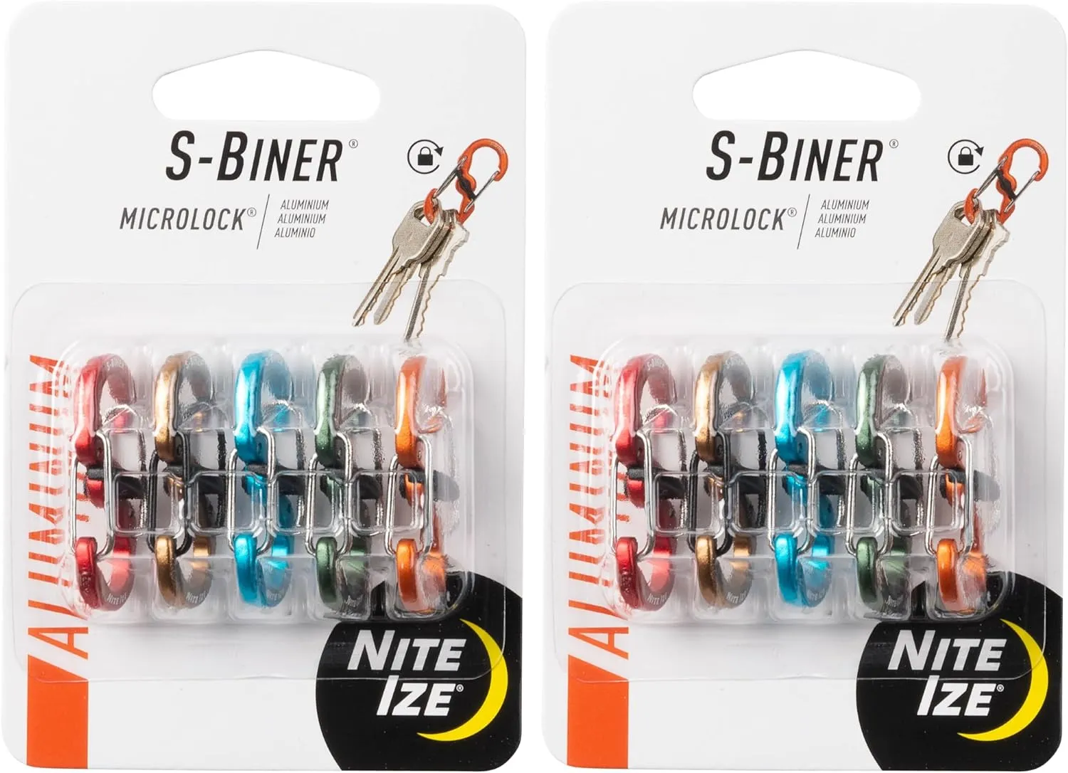 Nite Ize S-Biner MicroLock Aluminum - Assorted - 10 Count (2 Pack)