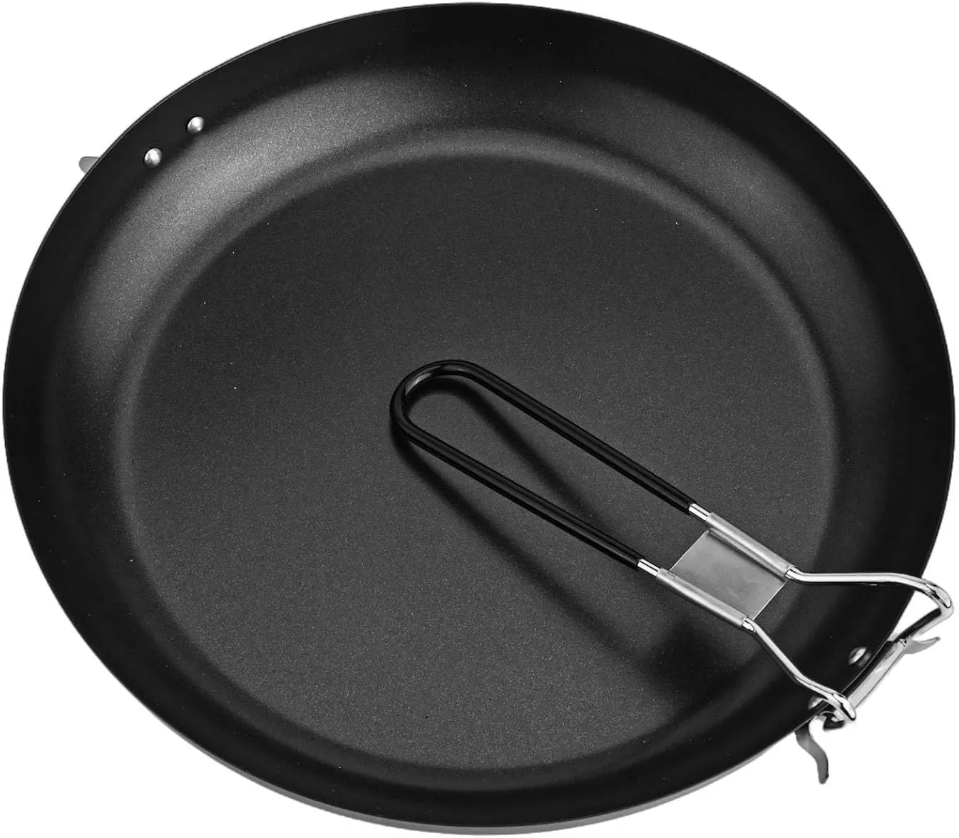 Non Stick Camping Skillet, Outdoor Ultralight-Titanium Frypan, Portable Backpacking Cooking Pan Frying Pan Foldable Handle Pot Picnic Cookware(12 inches)