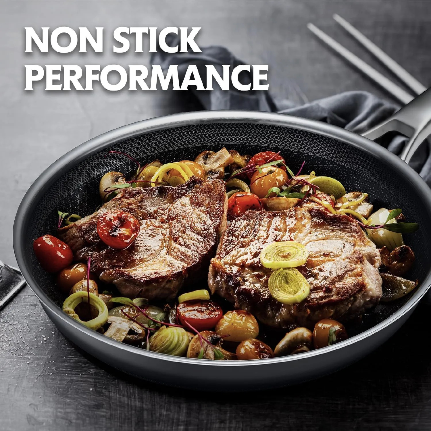 Non Stick Frying Pans Set,Hybrid Pan Set(8 10 12inch) Frying Pans Nonstick for cooking,PFOA Free Induction Cookware Sets,non stick Stainless Steel Skillets,Dishwasher and Oven Safe Kitchen set