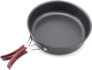 Nonstick Camping Frying Pan with Folding Handle, Picnic Cookware, Aluminum Alloy Travel Kitchen Utensil Cooking for Hiking, Outdoor, Camping and Picnic, Medium