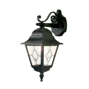 Norfolk 1 Light Down Wall Lantern  | Black