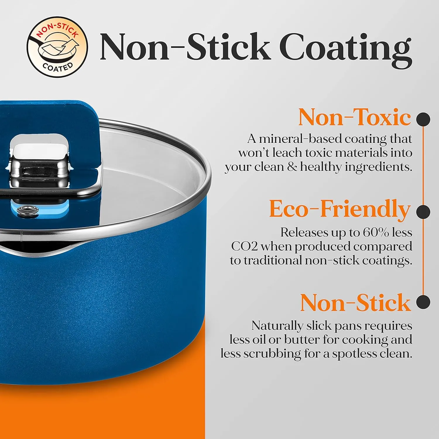 NutriChef Kitchenware Cookware, Non-Stick Pans, and Pots with foldable Knob, Space Saving, Stackable, Nylon -Tools, Induction Base, Brown, 17-Pc Set