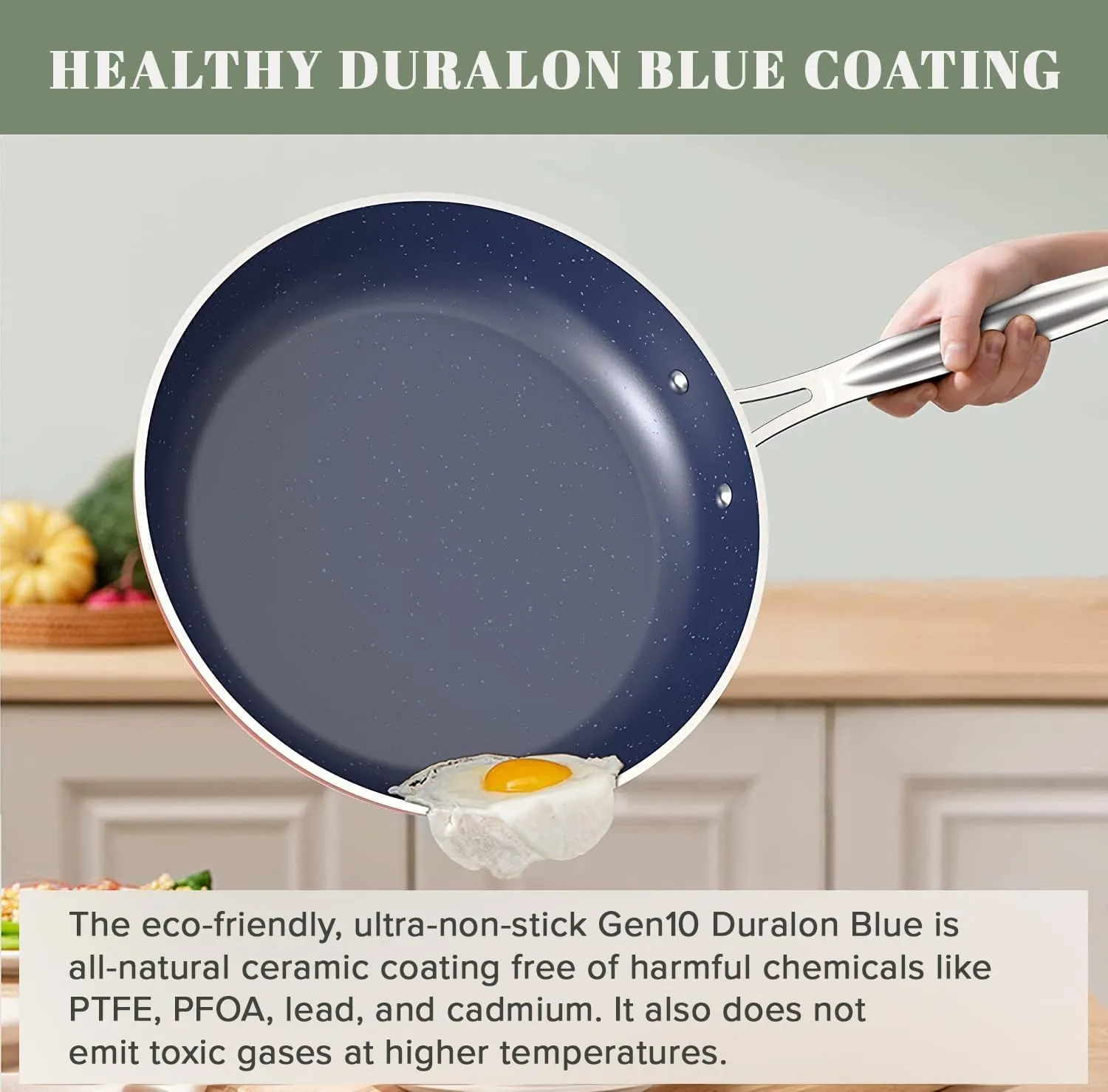 Nuwave 12pc Forged Lightweight Cookware Set, G10 Healthy Duralon Ceramic Ultra Non-Stick Coating, Vented Tempered Glass Lids, Stay-Cool Handles, Induction-Ready & Works on All Cooktops, PFAS Free