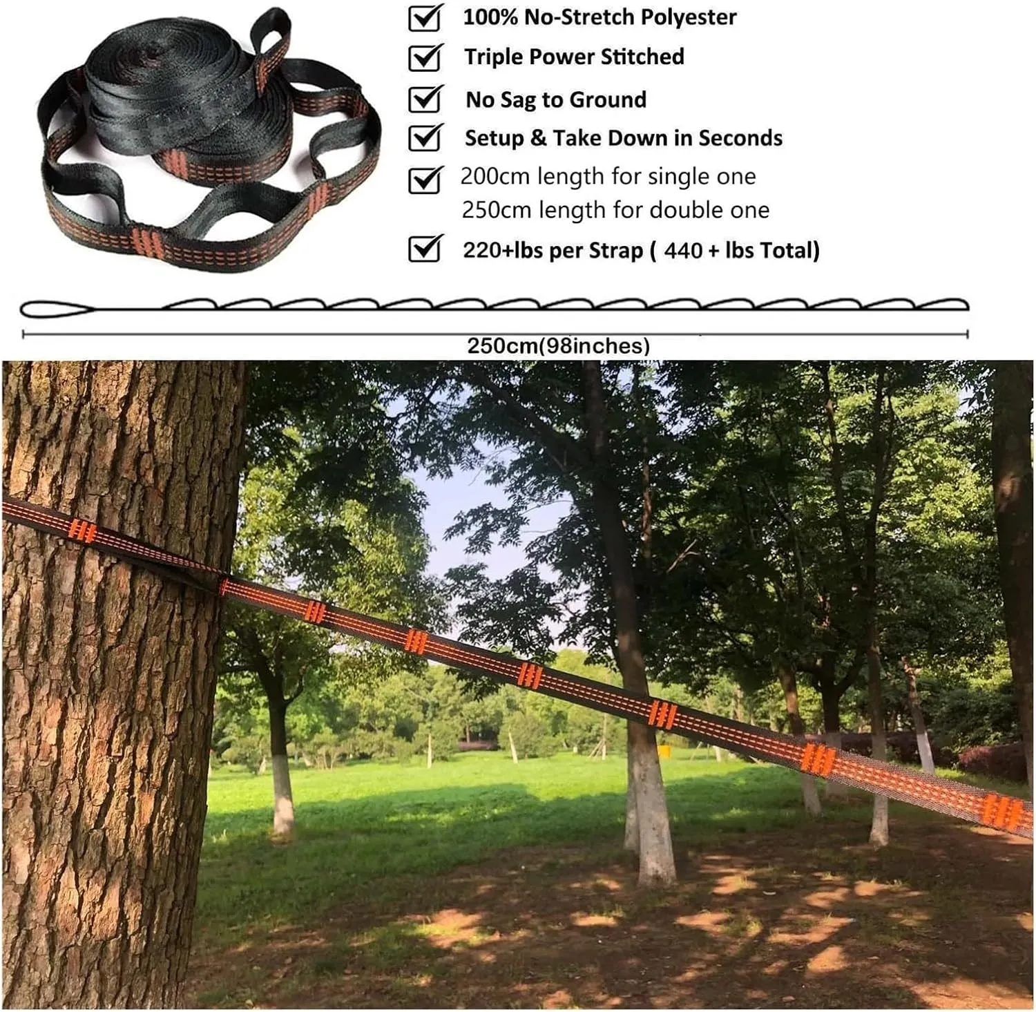 Nylon Parachute Hammock Net Solid Color Parachute Hammock with Hammock Straps and Black Carabiner Camping Survival Travel Double Person Outdoor Furniture Terrace Hammock(Model 11)