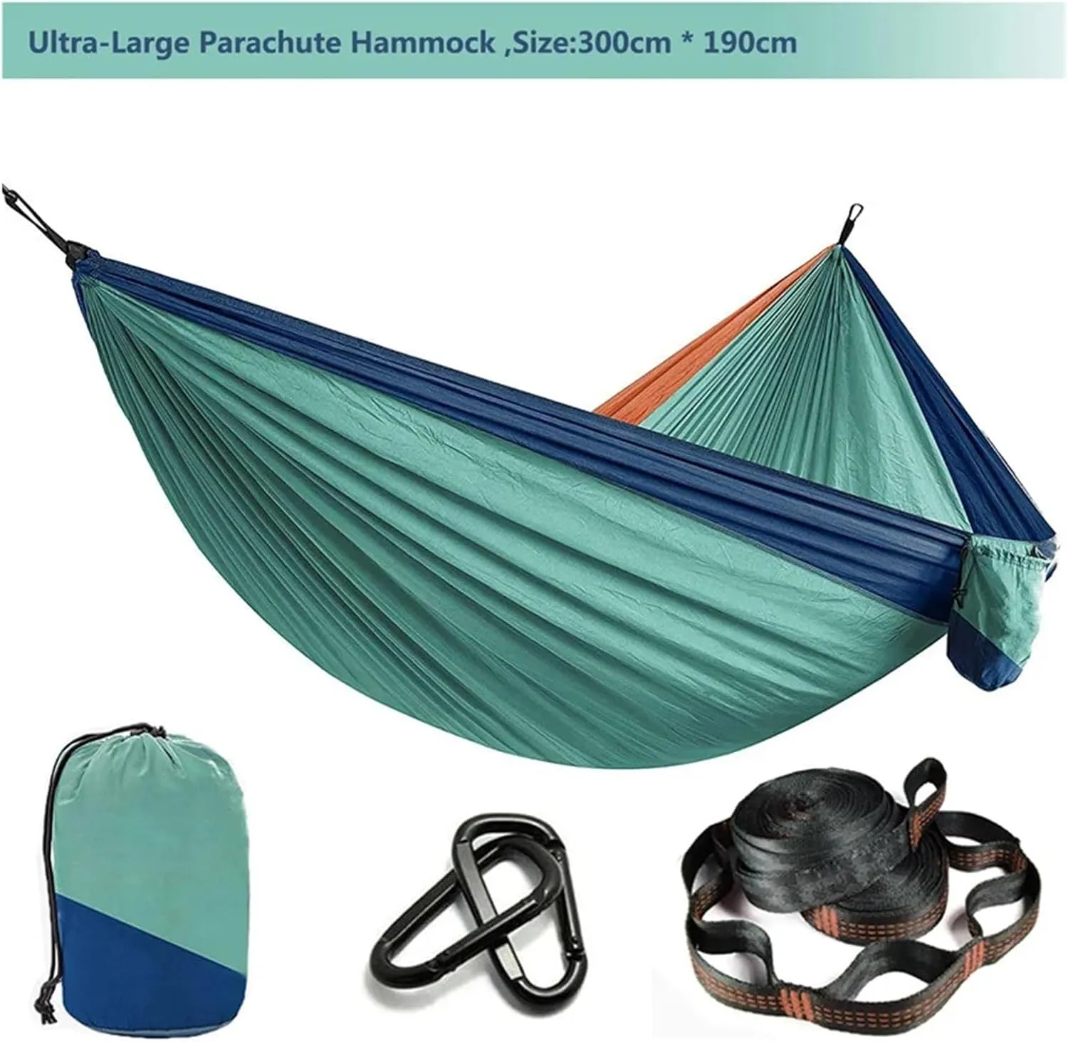 Nylon Parachute Hammock Net Solid Color Parachute Hammock with Hammock Straps and Black Carabiner Camping Survival Travel Double Person Outdoor Furniture Terrace Hammock(Model 11)