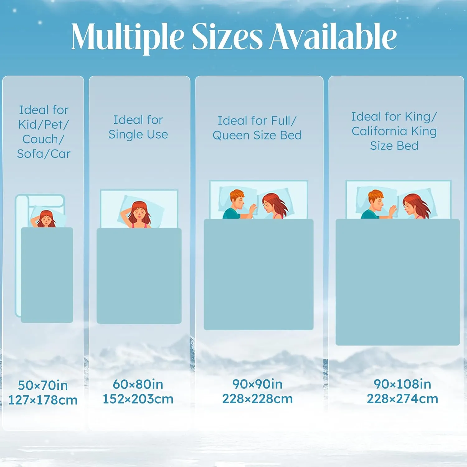 OIGAE Cooling Blanket for Hot Sleepers – Thin Summer Cooling Blanket Throw Size, Q-Max >0.5 Lightweight Cooling Throw Blanket for Bed, Couch, or Sofa – Snowflake Cool Blankets, (Blue, 50" x 70")