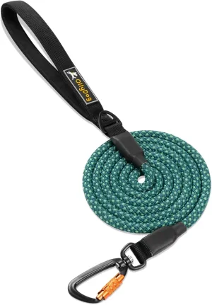 OllyDog Mountain Leash, Heavy Duty Rope Dog Leash with Carabiner, 75 inches, Soft Padded Handle, Ideal Everyday Use for Active Dogs (Spruce)