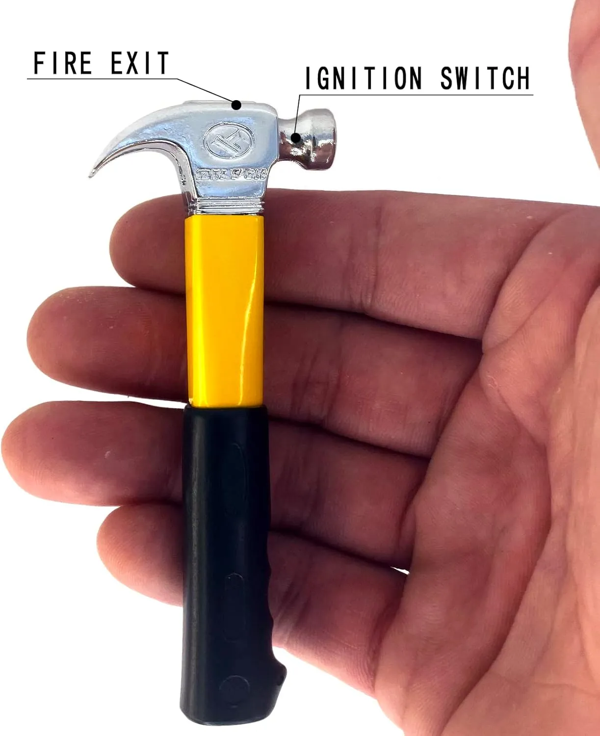 Open Flame Butane Lighter, Axe Hammer Shaped Novelty Tool Lighter for Outdoor Indoor (Without Gas) (Hammer Yellow)