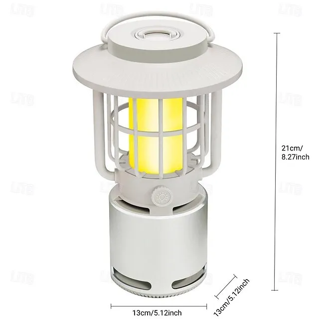 Outdoor Bluetooth Speakers V5.1 Gravity Sensor LED Camping Lantern IP65 Led Dimmable 10W Flame Atmosphere Rotatable Lights Wireless Portable Speaker with Hook
