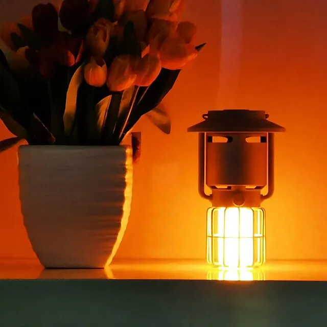 Outdoor Bluetooth Speakers V5.1 Gravity Sensor LED Camping Lantern IP65 Led Dimmable 10W Flame Atmosphere Rotatable Lights Wireless Portable Speaker with Hook