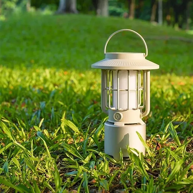 Outdoor Bluetooth Speakers V5.1 Gravity Sensor LED Camping Lantern IP65 Led Dimmable 10W Flame Atmosphere Rotatable Lights Wireless Portable Speaker with Hook