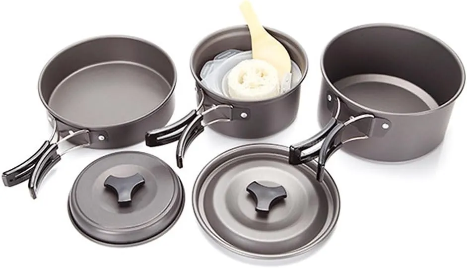Outdoor Camping Cookware Cooking Set Pan Nonstick Pot Equipment