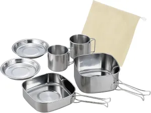 Outdoor Camping Pots and Pans Set Six Pieces, Camping Cookware, Portable Camping Pan with A Storage Bag, for Travel Backpacking Kitchen