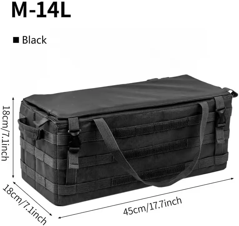 Outdoor Camping Tent Stakes Hammer Multi-Container Storage Bag for Hiking Camping Tent Hammers (S-Black)