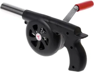 Outdoor Cooking BBQ Fan Air Blower,Mini Hand Crank Fan Air Blower Grill Picnic Camping Stove Accessories for Barbecue Fire Bellows Hand Crank Tool (Black)