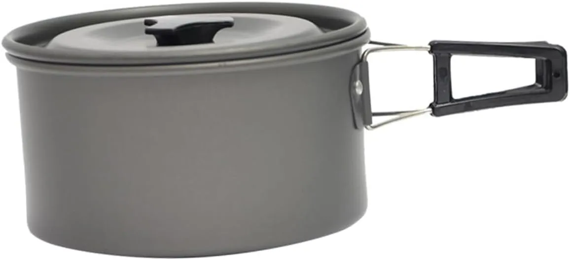 Outdoor Cooking Pot Camping Non-Stick Single Pot Portable Cookware Multi-use Heat Resistant