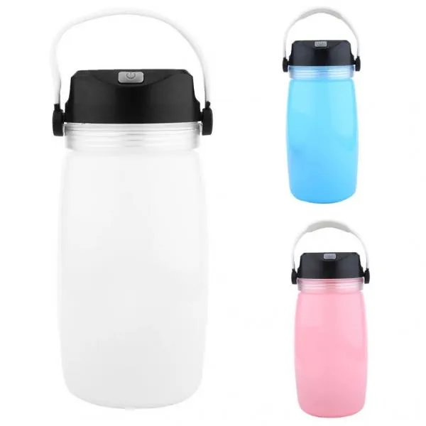 Outdoor Foldable Waterproof Solar Water Bottle LED Light White