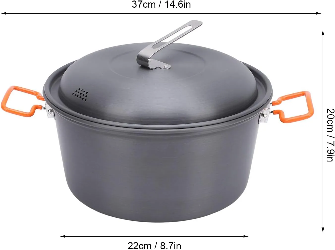 Outdoor Picnic Pot,Camping Soup Pot Cookware,Camping Hiking Outdoor Cookware,5L Large Capacity Portable Camping Kit for Barbecue Cooking Boiling Steaming Grilling