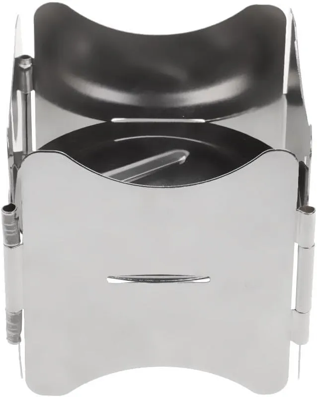 Outdoor Ultra Portable Folding Alcohol Stove Cookware for Hiking & Picnic - Mini Compact Spirit Furnace Camping Stove Set with Pot Stand