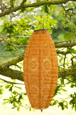Oval Shaped Ochre Outdoor Garden Lantern