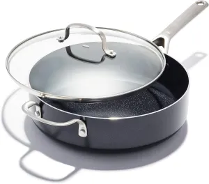 OXO Agility Series 5QT Saute Pan with Lid, Ceramic Nonstick Cookware PFAS-Free, Induction Suitable, Quick Even Heating, Stainless Steel Handles, Chip-Free Rims, Dishwasher and Oven Safe, Black