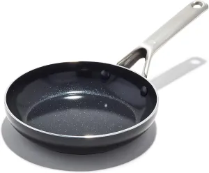 OXO Agility Series 8" Frying Pan Skillet, Ceramic Nonstick Cookware PFAS-Free, Induction Suitable, Quick Even Heating, Stainless Steel Handle, Chip-Free Rims, Dishwasher and Oven Safe, Black