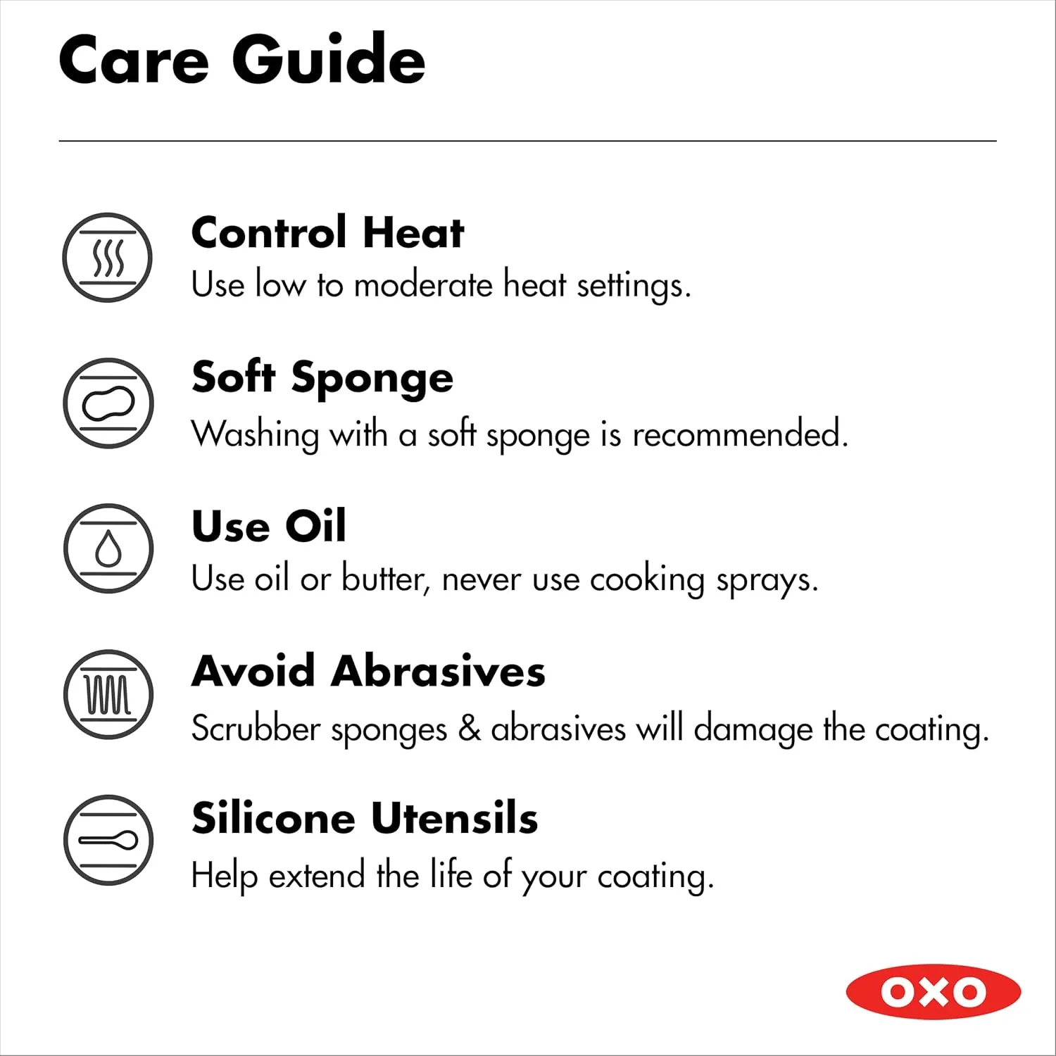 OXO Agility Series 8" Frying Pan Skillet, Ceramic Nonstick Cookware PFAS-Free, Induction Suitable, Quick Even Heating, Stainless Steel Handle, Chip-Free Rims, Dishwasher and Oven Safe, Black