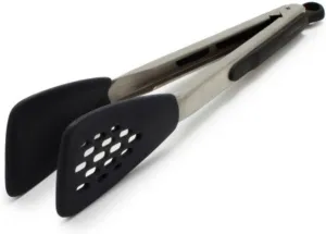 OXO Good Grips Silicone Flexible Tongs Stainless,Black,