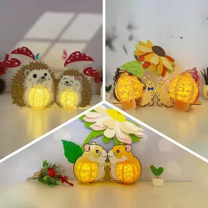 Pack 3 Different Animal Couples - 3D Love Lantern File - Cricut File - LightBoxGoodMan