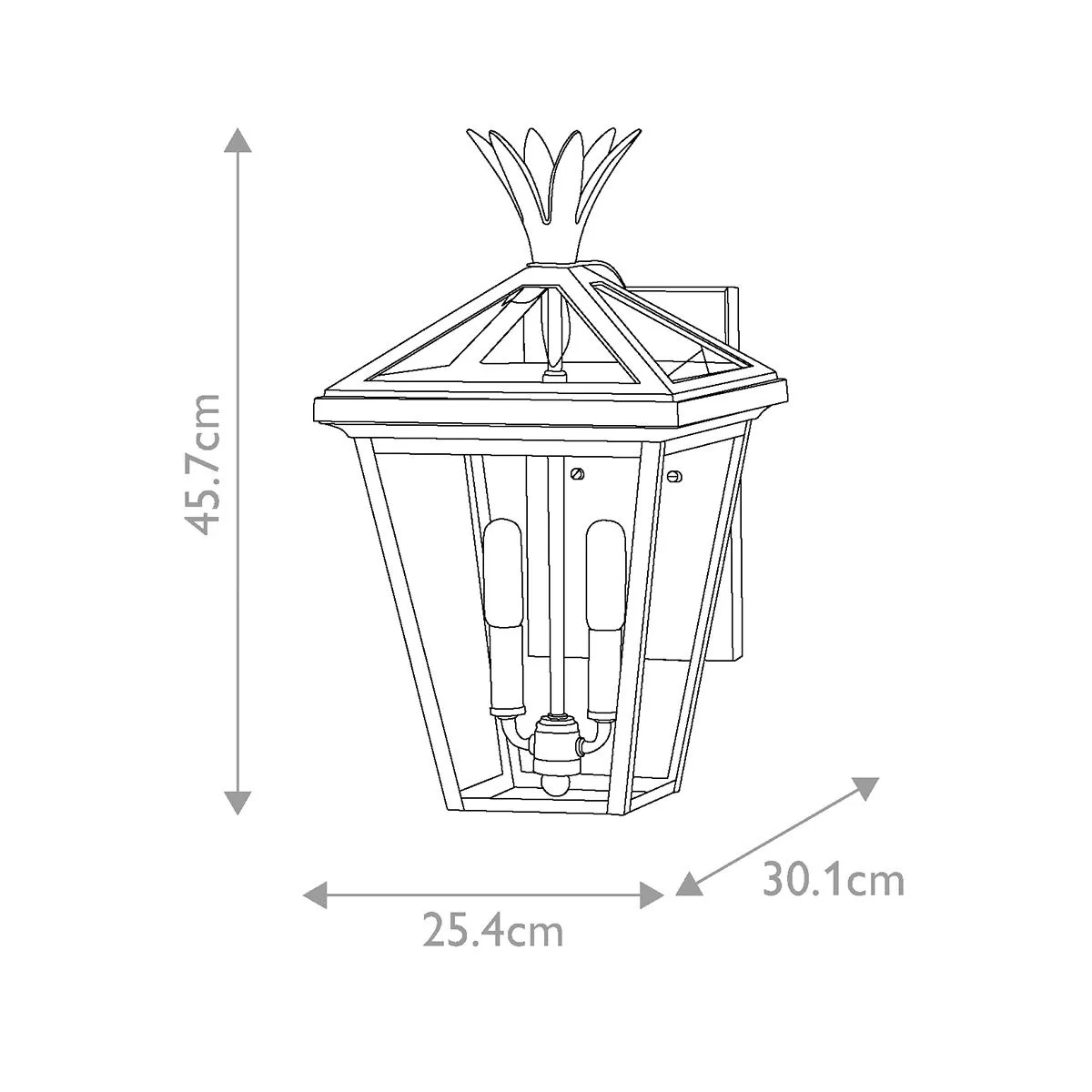 Palma 2lt Medium Wall Lantern | Burnished Bronze