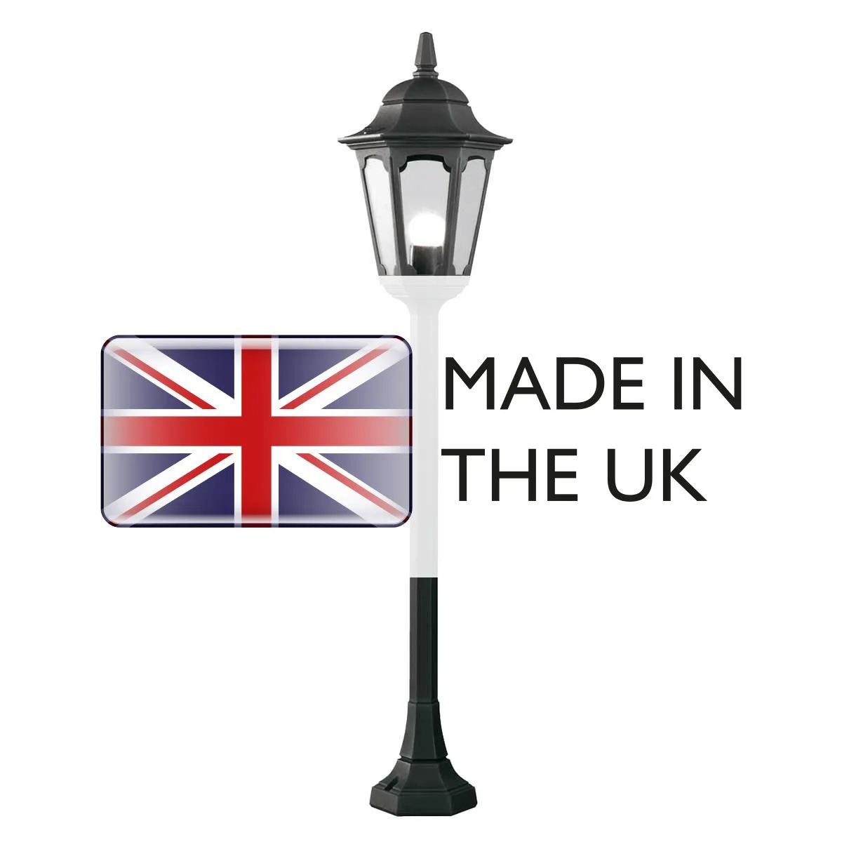 Parish 1 Light Pillar Lantern  | Black