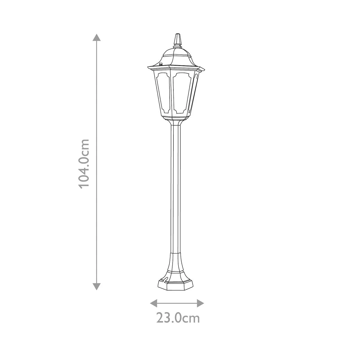 Parish 1 Light Pillar Lantern  | Black
